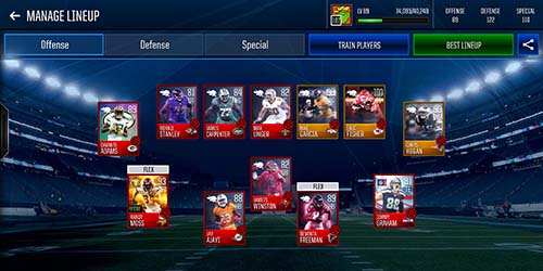 Madden Mobile Manage Lineup